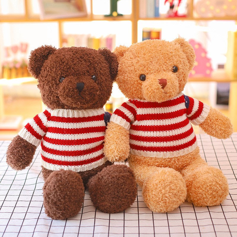 Thú nhồi Gấu bông Teddy mặc áo dài 30 cm nhiều màu