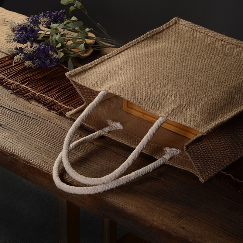 Túi Mua Sắm Bằng Sợi Đay Có Thể Tái Sử Dụng Với Tay Cầm Trang Trí Nghệ Thuật