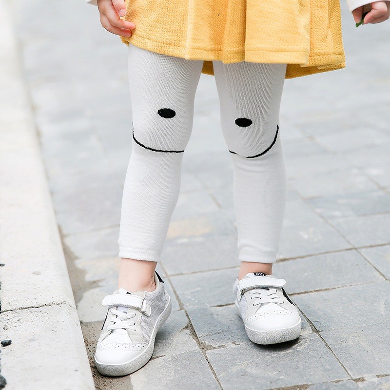 SET 3 QUẦN TẤT LEN LEGGING MẶT CƯỜI CỰC YÊU CHO BÉ GÁI (hình thật)