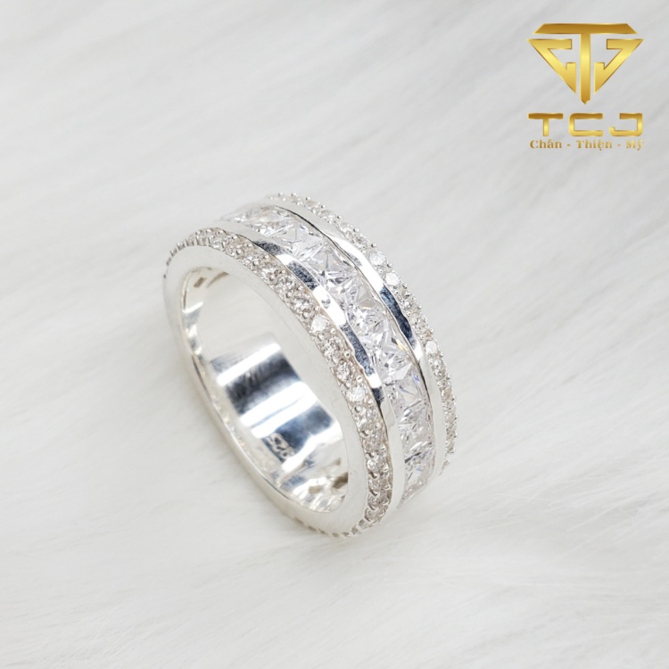 Nhẫn nam bạc ý 925 thiết kế 3D sang trọng RM0218 Trang sức Toàn Cầu TCJ
