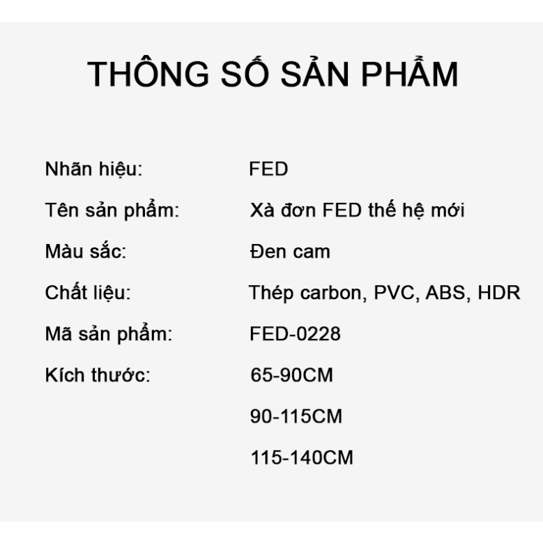 [Mã BMBAU50 giảm 7% đơn 99K] Xà Đơn Treo Tường Thế Hệ Mới FED-0228 . Chất liệu thép carbon. Kích Thước 65-90CM