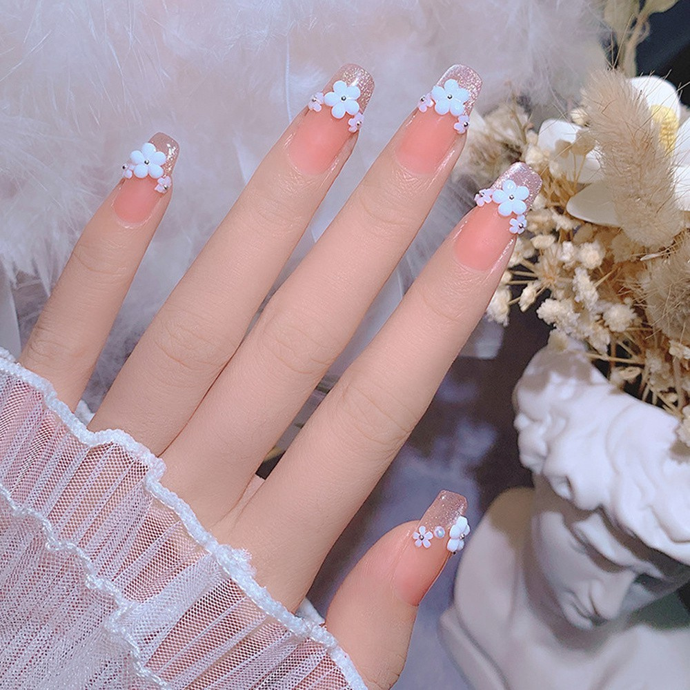 [Hàng mới về] Hình dán trang trí móng tay hình hoa 3D bằng nhựa resin thời trang Nhật Bản