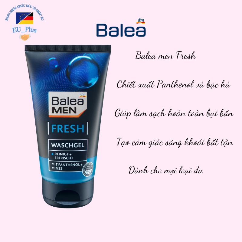 [HÀNG ĐỨC] Sữa rửa mặt cho Nam Balea men Đức dạng gel 150ml