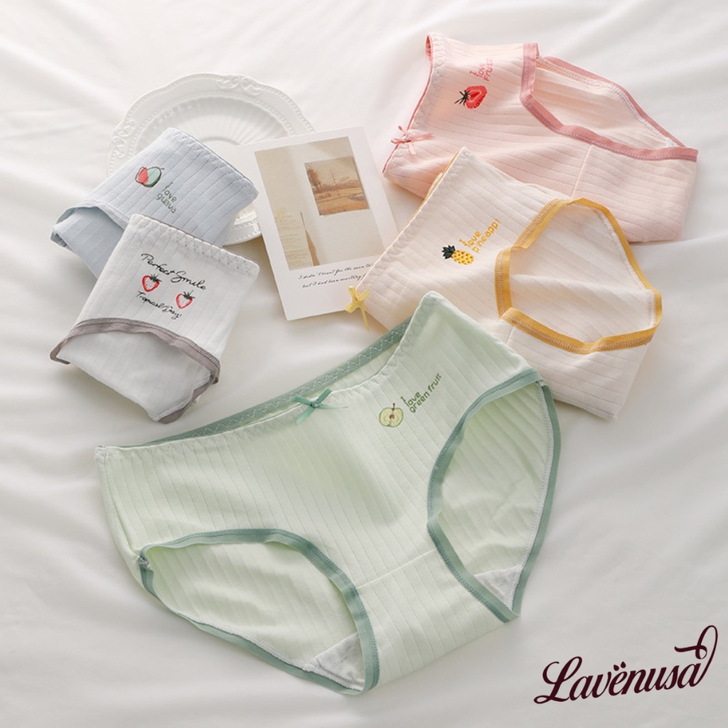 Quần lót nữ cotton hình hoa quả dễ thương kháng khuẩn thoáng khí LAVENUSA QL85
