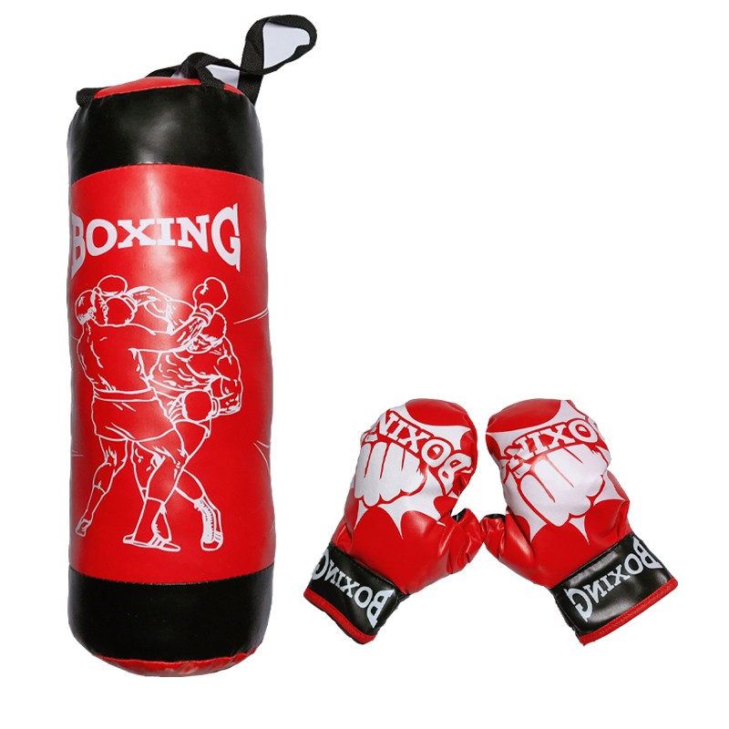 Bộ đồ chơi Đấm Boxing + KÈM 2 Găng Tay chất liệu Da Mềm An Toàn cho bé