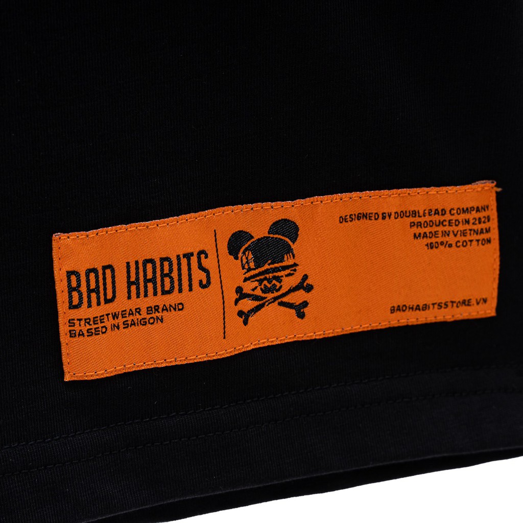 Áo Thun Unisex Bad Habits Cracken Đen 100% Cotton - Local Brand Chính Hãng