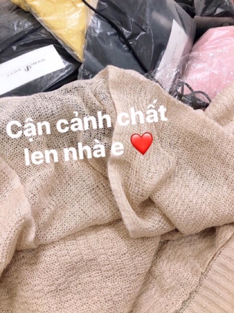 Cardigan len trơn mỏng