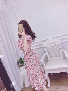 Váy hoa vintage tầng