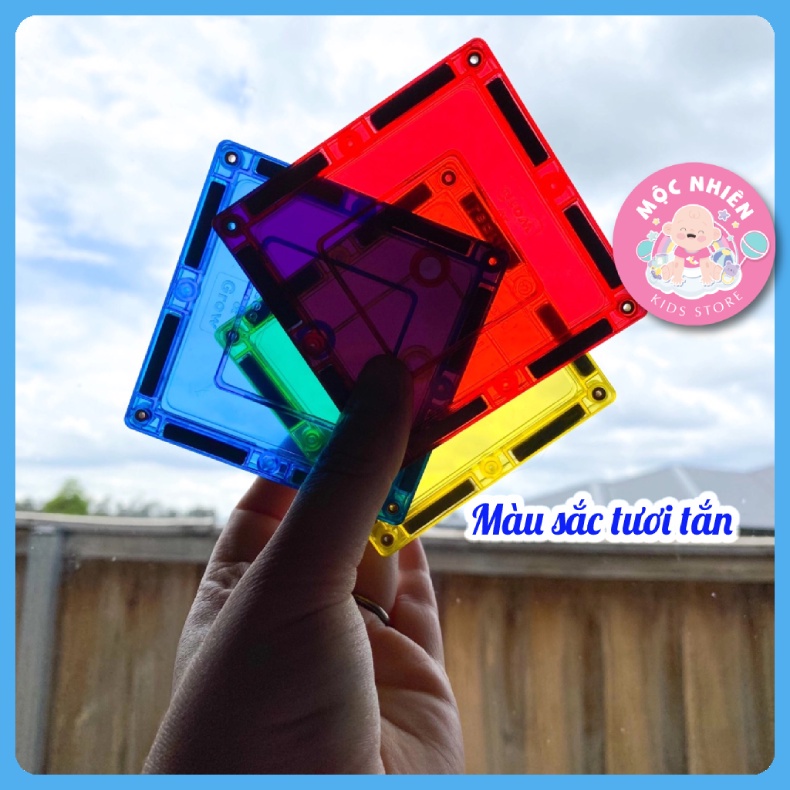 Đồ chơi xếp hình nam châm ánh sáng cầu vồng Magnetic Tiles chính hãng Xinbida an toàn cho bé từ 3 tuổi trở lên