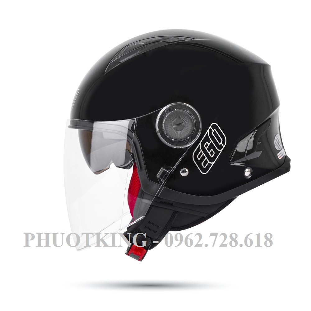 Mũ bảo hiểm 3/4 2 kính EGO E41 chính hãng tặng khăn ninja