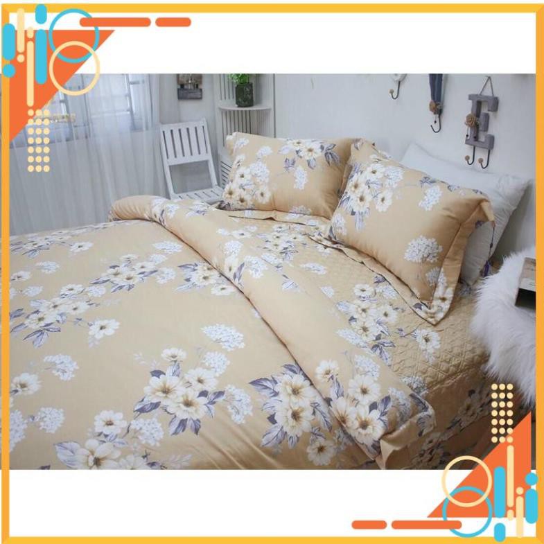 Bộ Chăn Ga Gối SH Satin 100% Cotton Hàn Quốc Hàng Chính Hãng Cty Happiness Full Set 5 Món Có Túi Đựn
