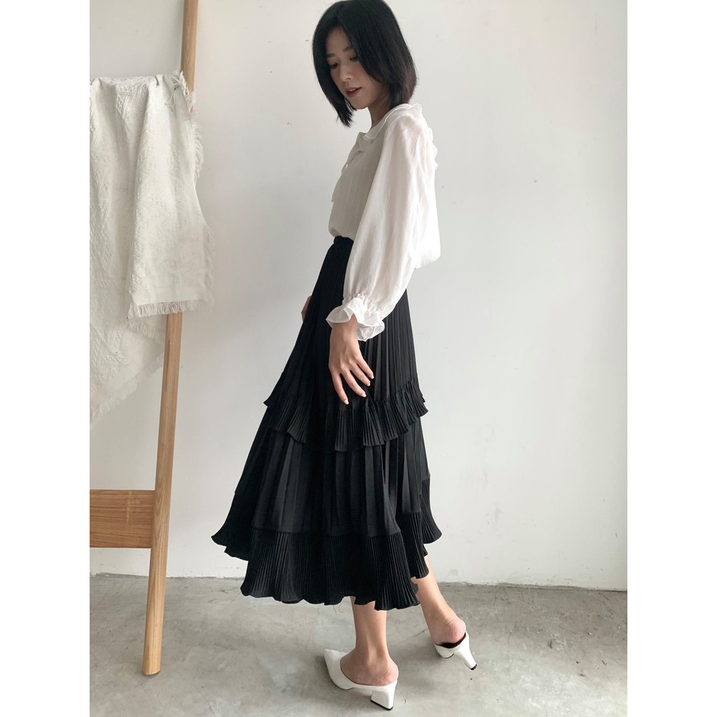 [26Studio] Áo kiểu cổ bèo cột nơ Sophia Top