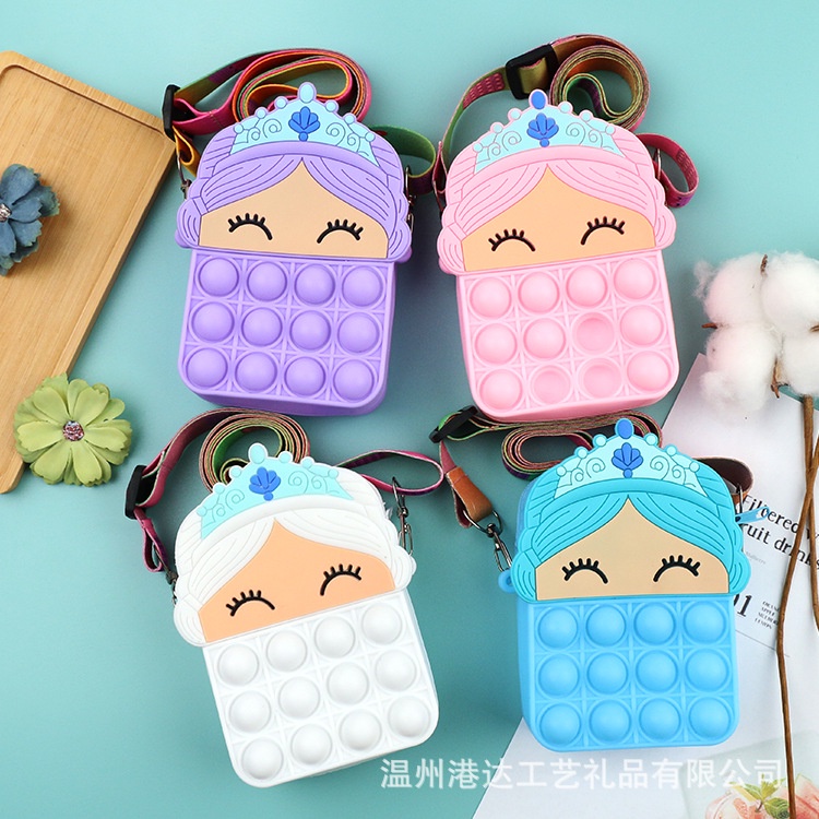 Túi popit đeo chéo kèm dây cho bé đáng yêu, túi mini cho bé đi chơi, du lịch đựng lì xì E1132