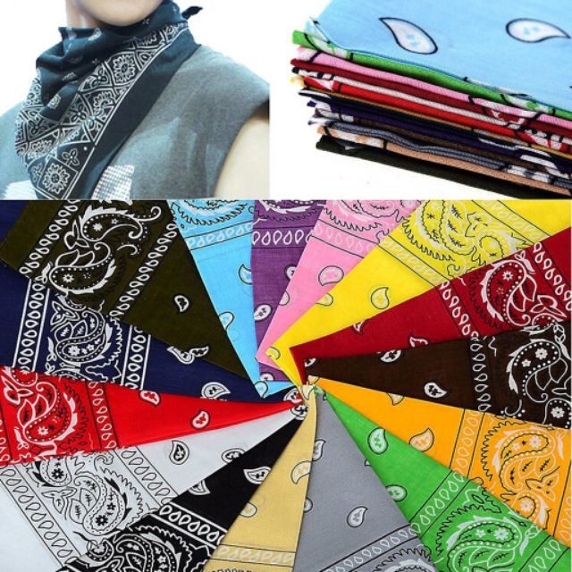 Khăn Turban Headband BANDANA Họa Tiết Cá Tính Khăn Vuông Vải Nam Nữ 55x55 cm