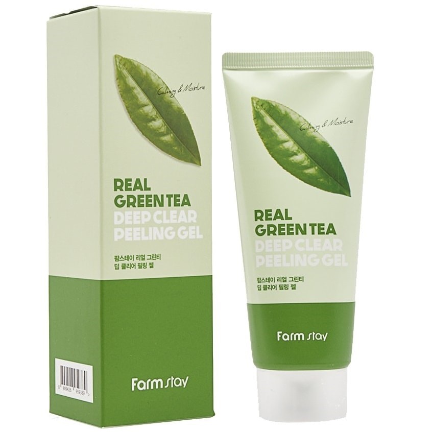 Tẩy Tế Bào Chết Tinh Chất Trà Xanh Farmstay Real Green Tea Deep Clear Peeling Gel 100ml