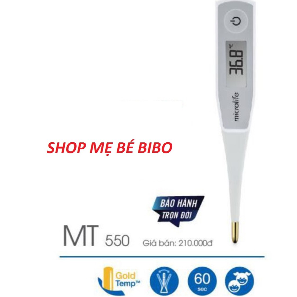 Nhiệt Kế Điện Tử Microlife MT550 Dạng Bút (Theo dõi thân nhiệt trong gia đình- báo sốt 10s)