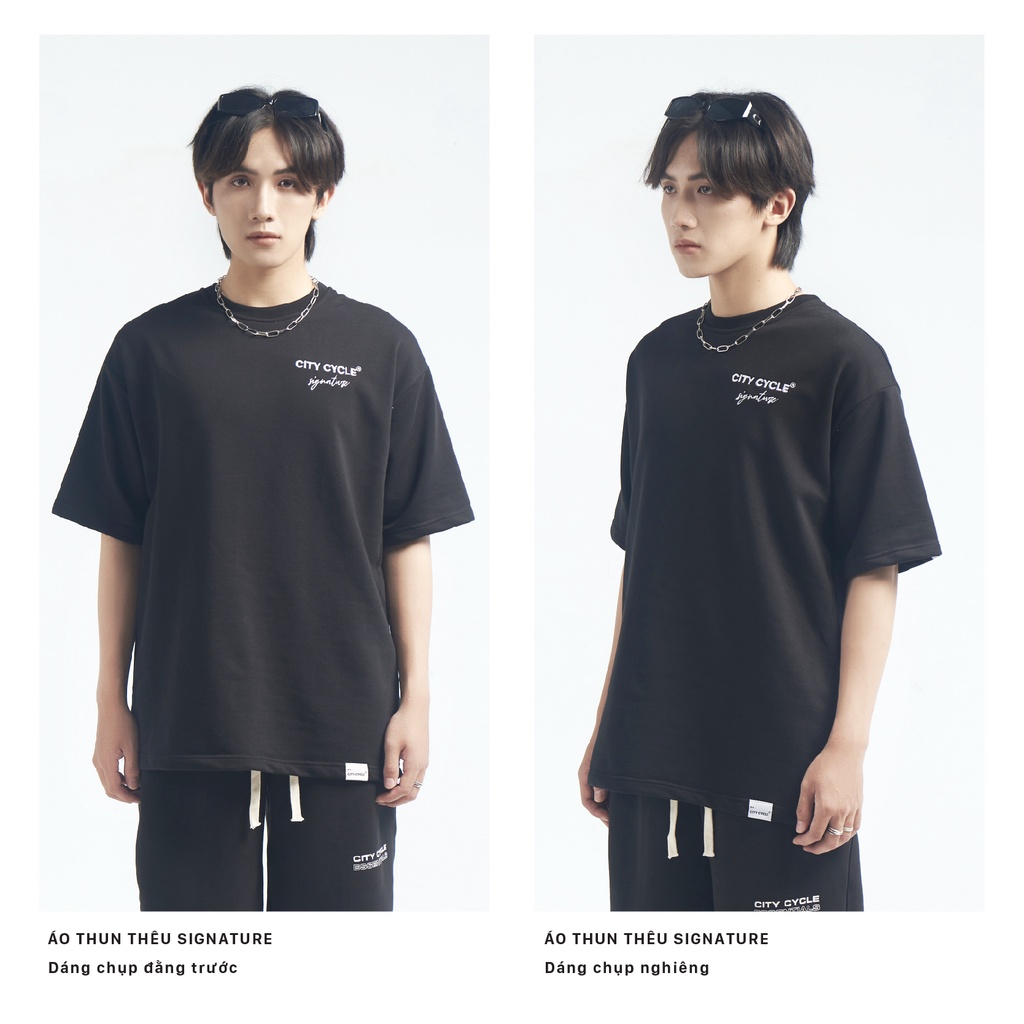 Áo thun local brand thêu Signature City Cycle oversize nam nữ form rộng