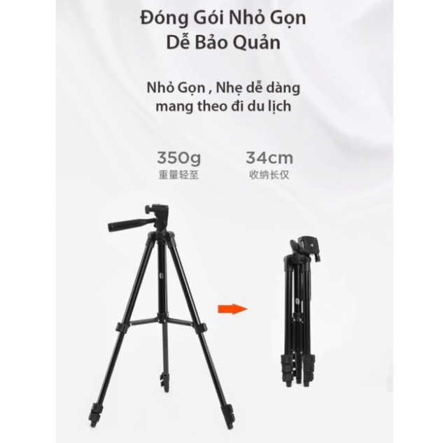 Gậy 3 chân chụp hình máy ảnh, điện thoại Tripod Floveme - 3120, quay livestream, chụp hình - góc quay xoay được 360 độ .