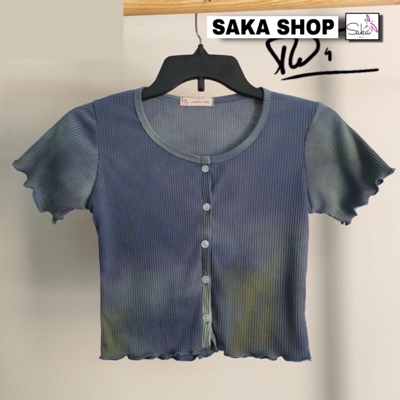 Áo croptop nữ loang màu nữ nhiều màu