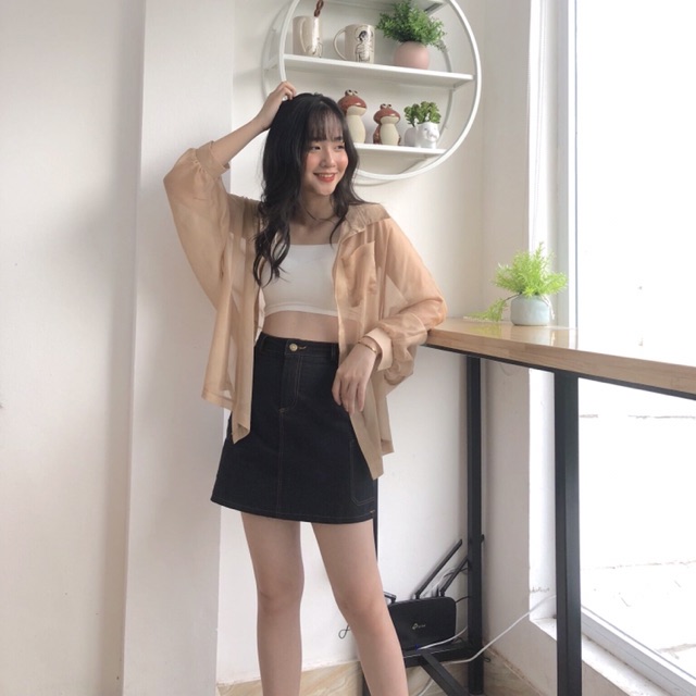 ÁO SƠ MI GIẤY FORM RỘNG TAY DÀI - ÁO KHOÁC NGOÀI VOAN LỤA MỀM | BigBuy360 - bigbuy360.vn