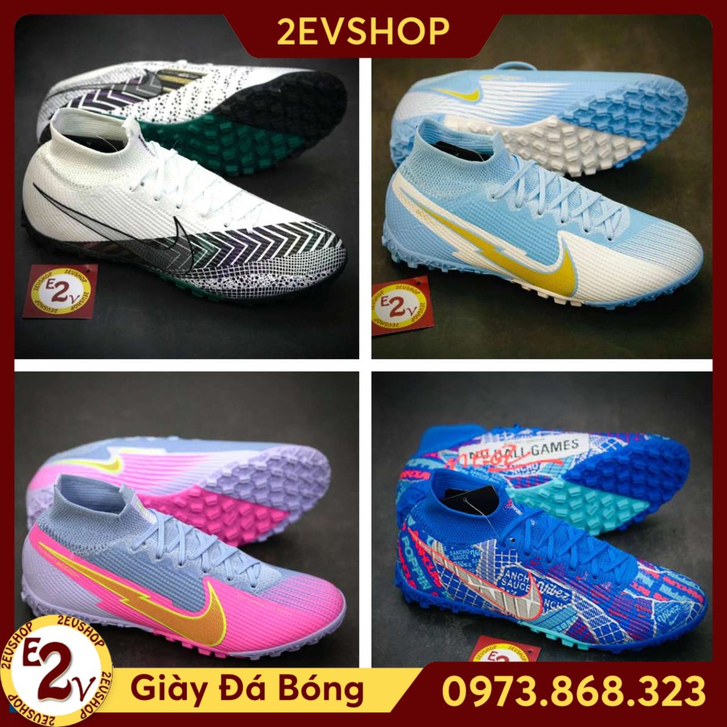 Giày Đá Bóng 𝗧𝗙 𝗡𝗶𝗸𝗲 𝗠𝗲𝗿𝗰𝘂𝗿𝗶𝗮𝗹 𝗩𝗜𝗜 Cao Cổ Đủ Màu Đã Khâu ˇ ⁵