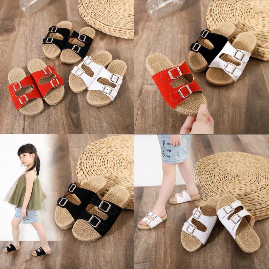 Dép quai ngang đế cói siêu bền nhẹ cho bé trai bé gái