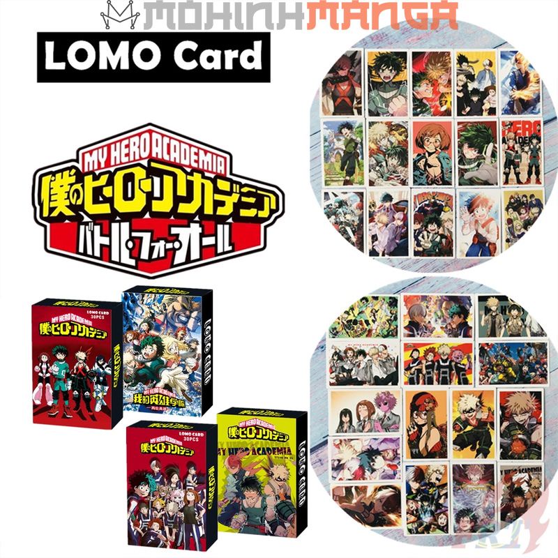 Lomo card hộp 30 thẻ truyện My hero academia Học viện siêu anh hùng poster card Bakugo Midoriya All Might Shoto Todoroki