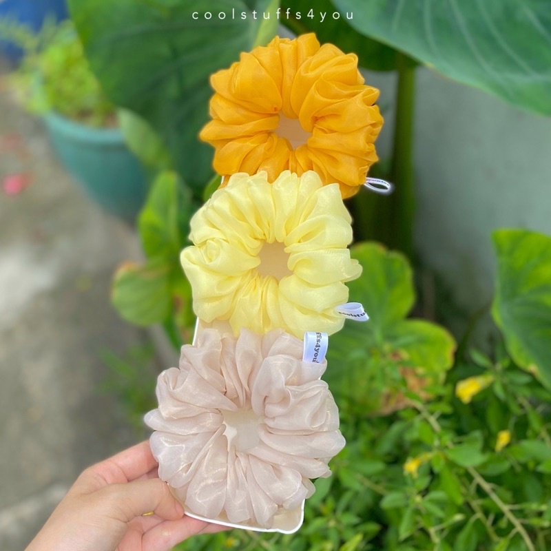 Bảng màu voan phồng✨Scrunchies voan phồng vải đẹp size thường