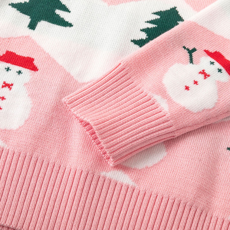 Áo len cho bé gái quảng châu họa tiết noel thời trang thu đông trẻ em 2 đến 8 tuổi SKIDS