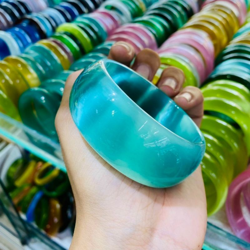 Vòng Tay Đ.á Mắt Mèo Bản Cối Size Đại 2Cm