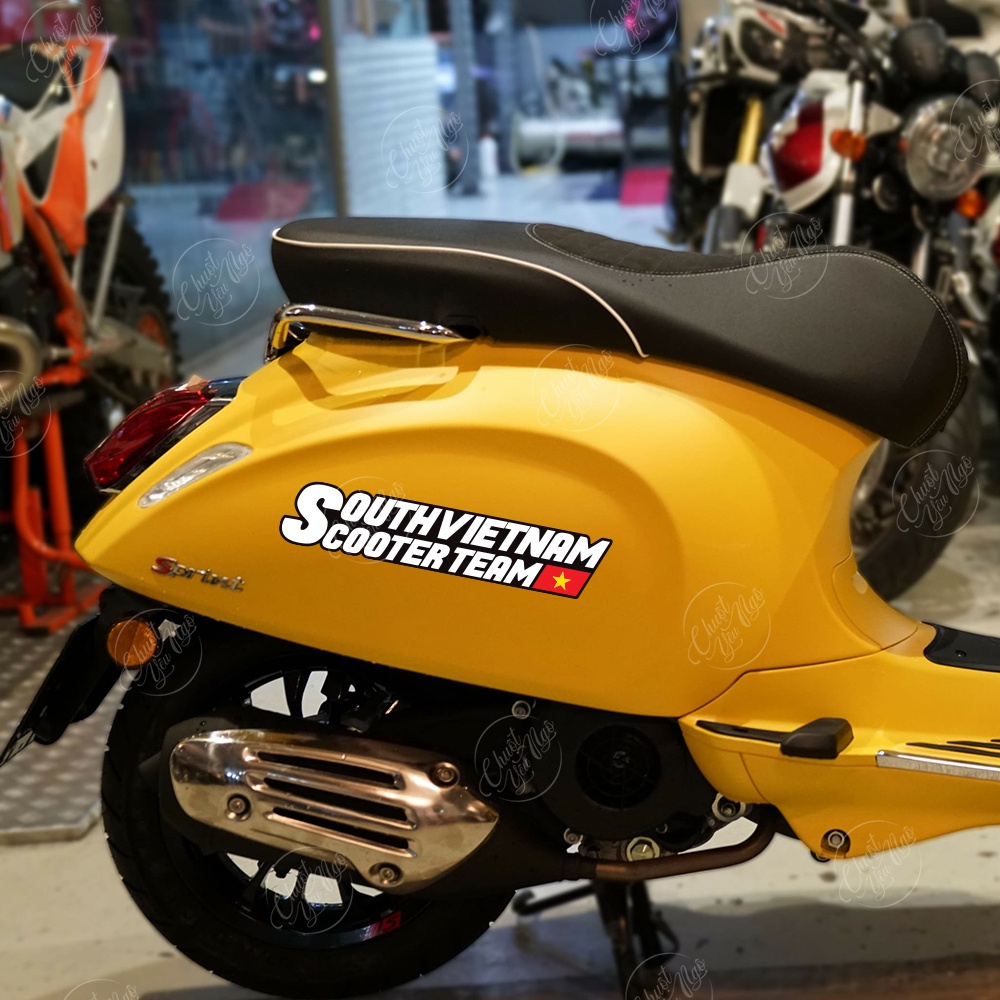 Combo 2 tem logo SOUTH VIETNAM SCOOTER TEAM nhiều kích thước chất liệu cao cấp chống thấm nước svst