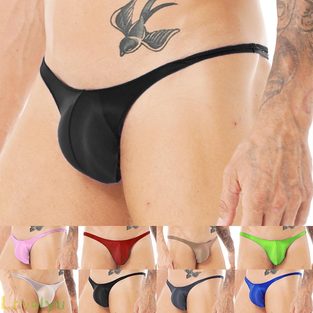 &lt;READY STOCK&gt;Sexy Men Oil Shiny Thong Bulge Pouch Tanga Briefs Underpants Swimwear Underwear100% brand new！
