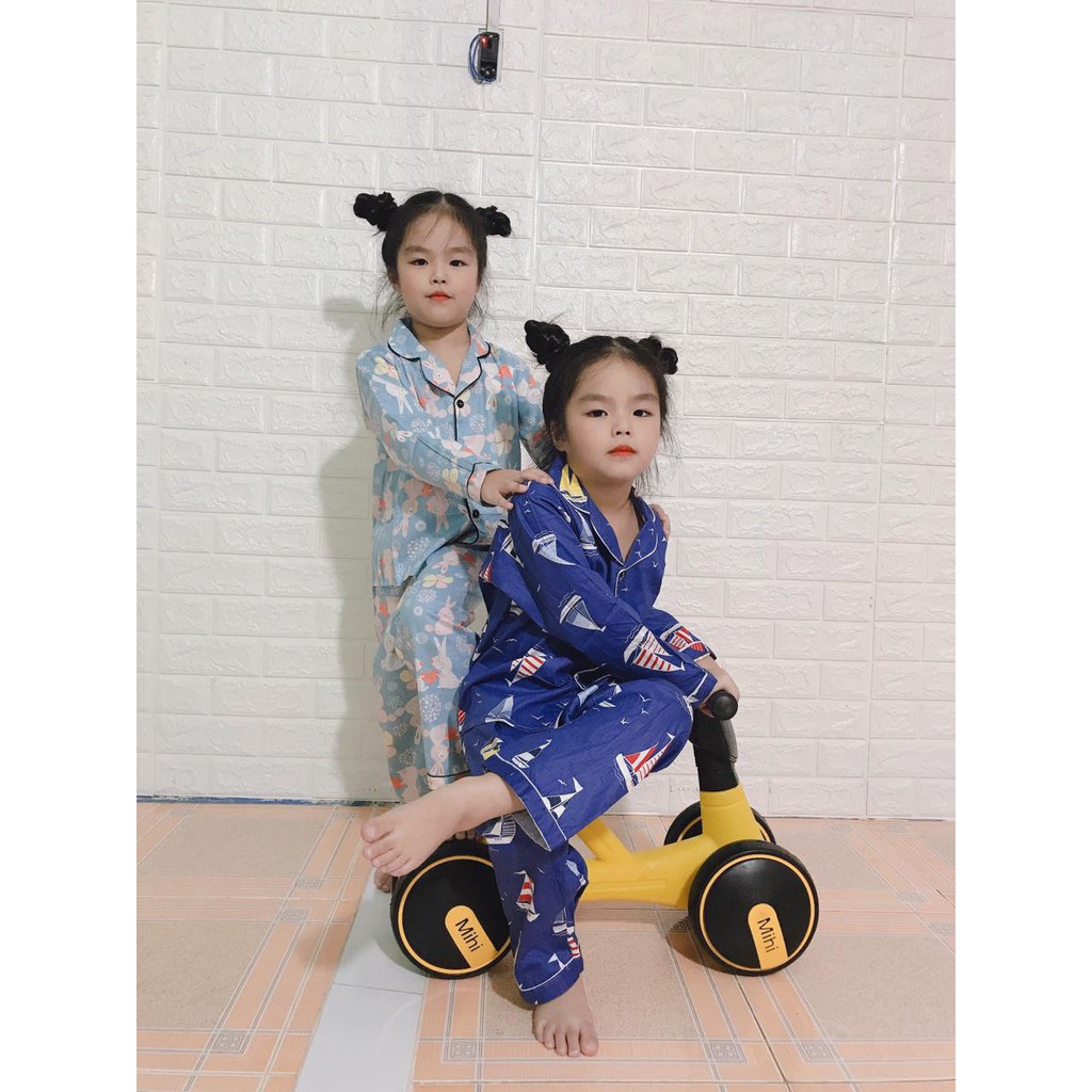 Đồ Bộ Pijama Cotton Dài Tay Cho Bé Trai Và Bé Gái