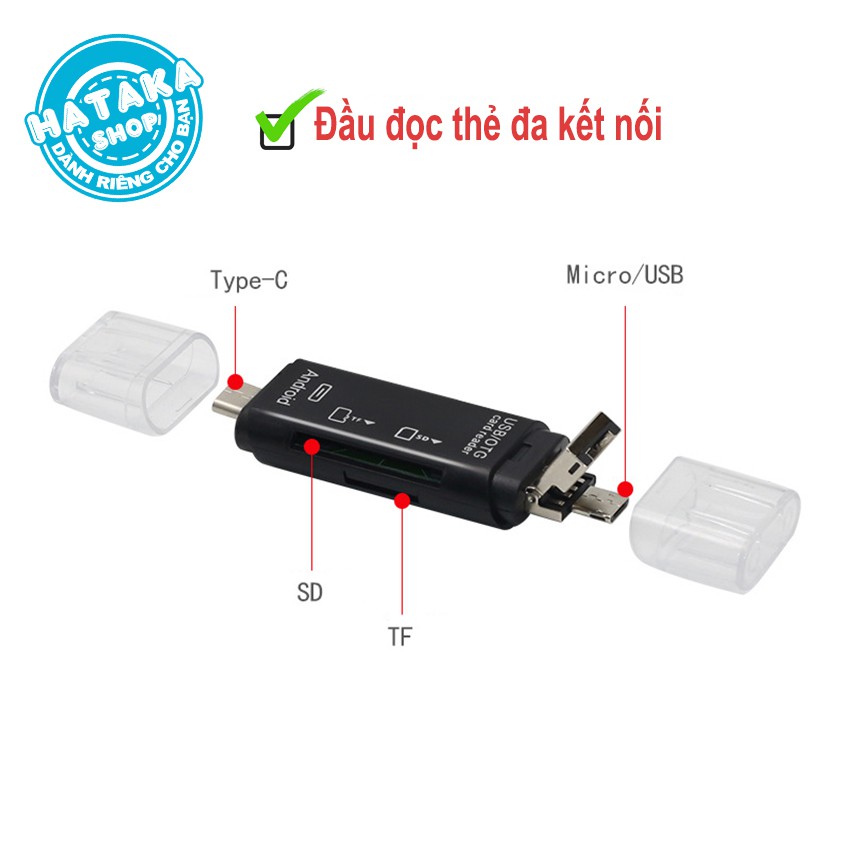 Đầu đọc thẻ nhớ đa năng, TYPE-C, micro USB, USB2.0 kết nối thẻ TF và SD