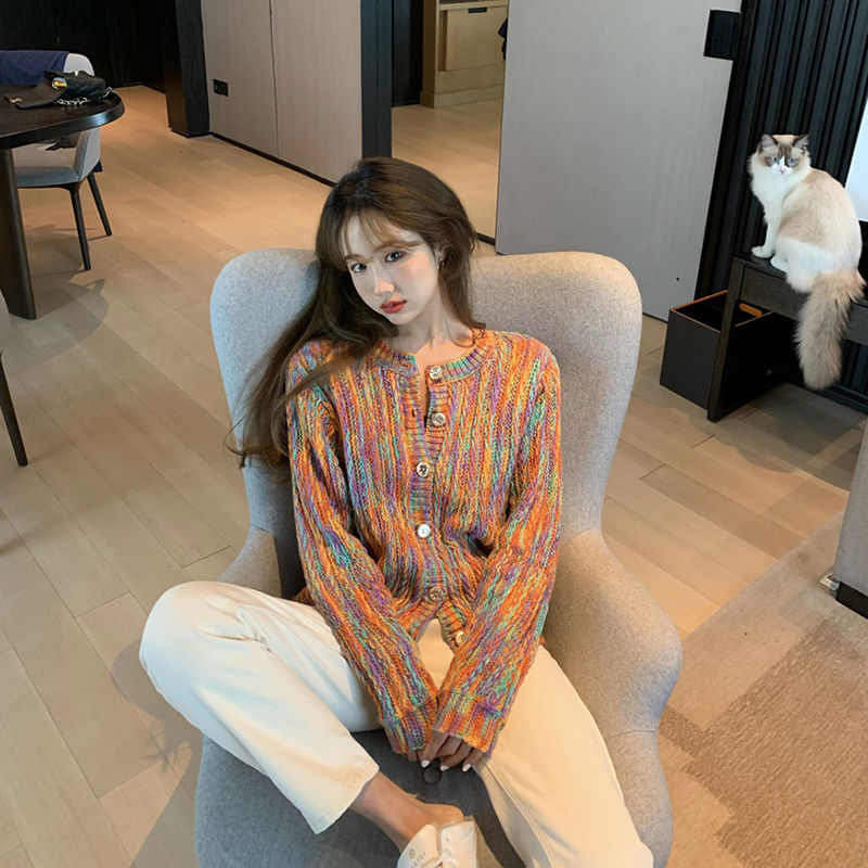 Áo khoác cardigan dệt kim tay dài nhiều màu phong cách Hàn Quốc thời trang cho nữ