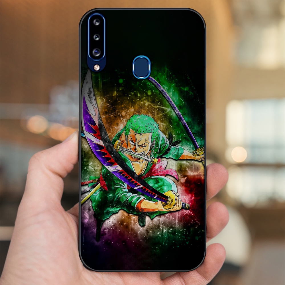 Ốp lưng Samsung A20S viền đen in hình Zoro One Piece