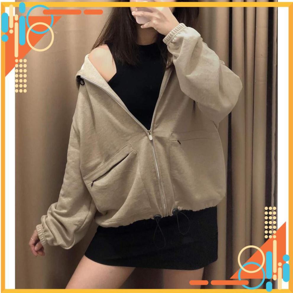 [Form Bao Đẹp] Áo Khoác trơn túi tròn vải nỉ ngoại form rộng thời trang AF | BigBuy360 - bigbuy360.vn