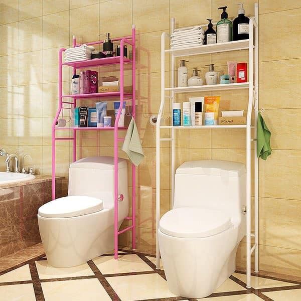 Kệ 3 tầng để đồ phía trên bồn cầu, kệ để sau toilet 3 tầng để đồ tiện dụng