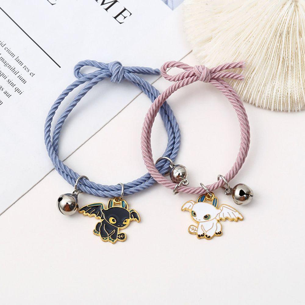 1 Cặp Vòng Tay Dây Bện Mặt Hình Rồng Hoạt Hình Dành Cho Cặp Đôi