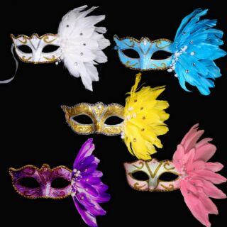 Mặt nạ hóa trang Halloween lông vũ nữ giới