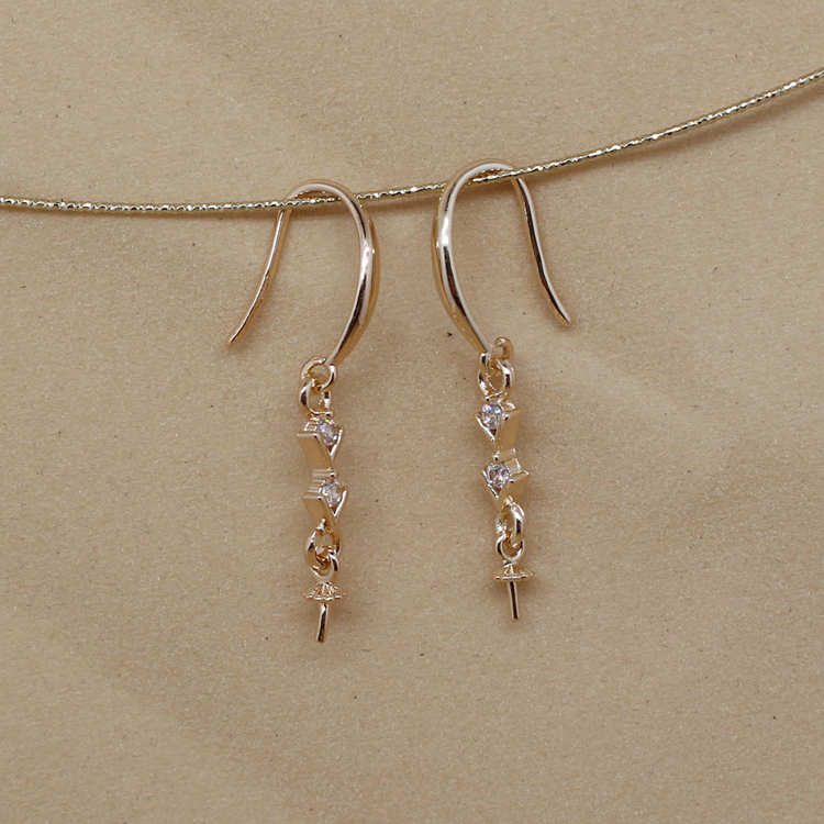 Bông Tai Móc Đính Ngọc Trai Nhân Tạo diy 18K Thời Trang