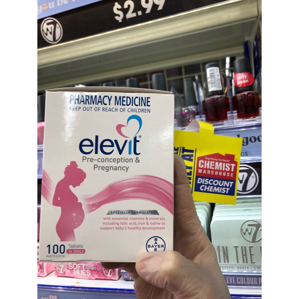 Elevit bầu Úc - Vitamin Tổng Hợp cho bà Bầu 100 viên mẫu mới date mới, giúp mẹ bầu khỏe, con khỏe