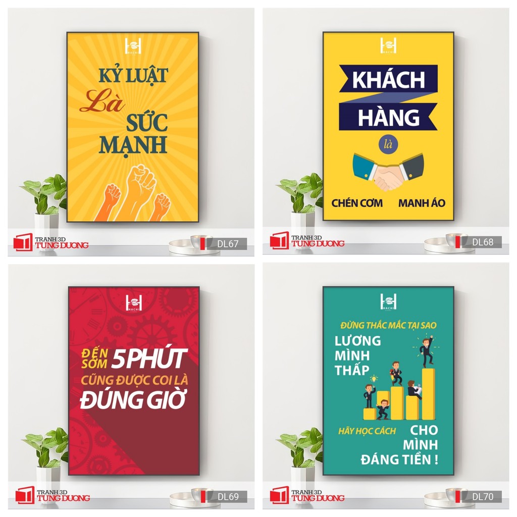 [Giá Xưởng] Tranh treo tường động lực văn phòng câu nói slogan truyền cảm hứng, tranh canvas trang trí DL15