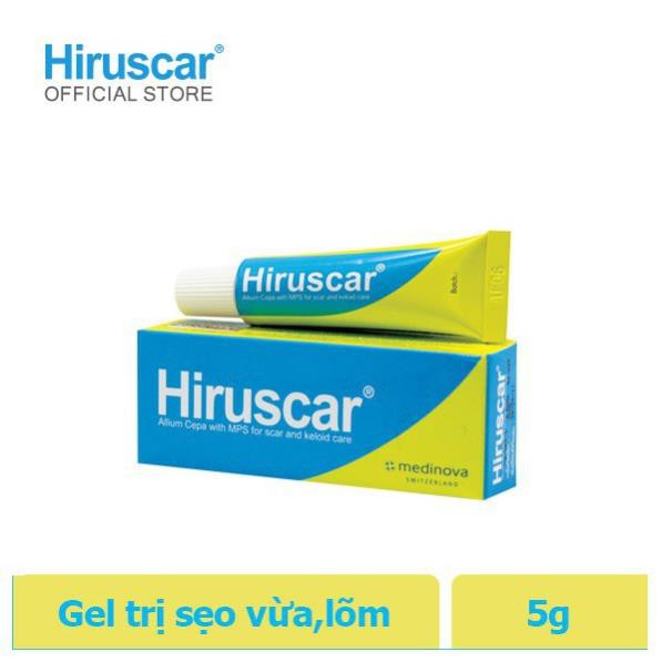 Gel cải thiện sẹo vừa, sẹo lõm, sẹo thâm Hiruscar 5g - FREESHIP 99k