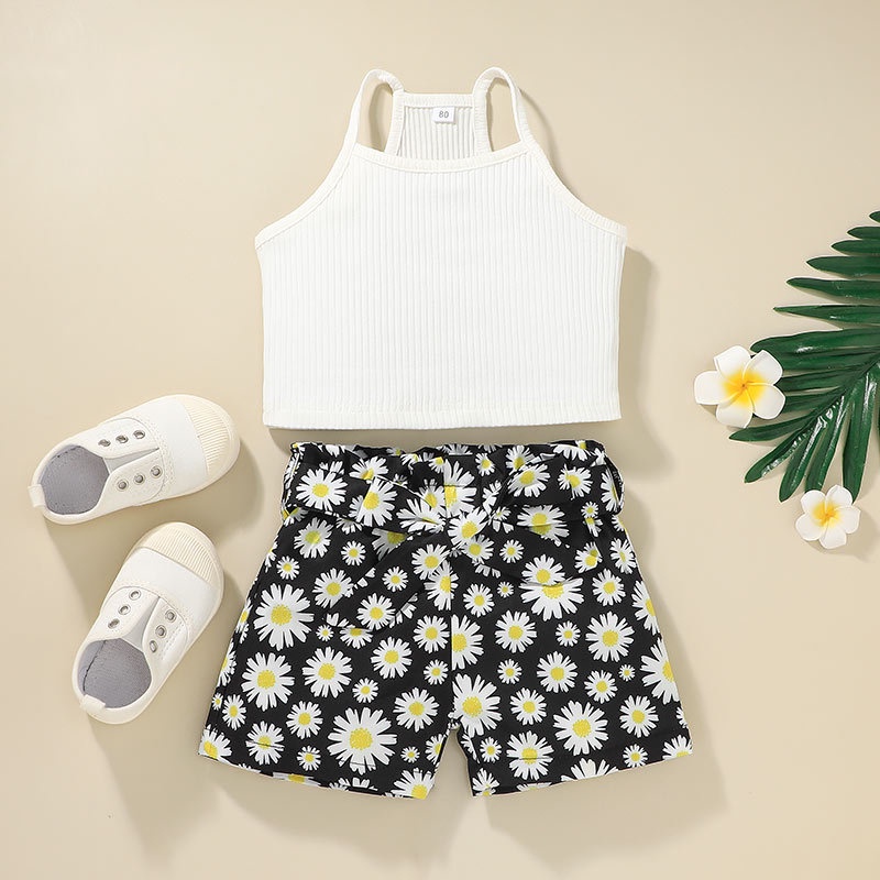 Combo bộ đồ bé gái 1-6 tuổi áo croptop Sát Nách In Hoa Dễ Thương set mùa hè thời trang cho bé trẻ em
