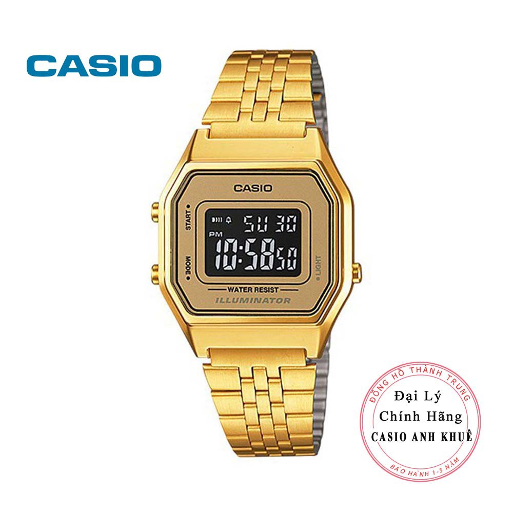 Đồng hồ điện tử nữ Casio Vintage LA680WGA-9BDF dây kim loại