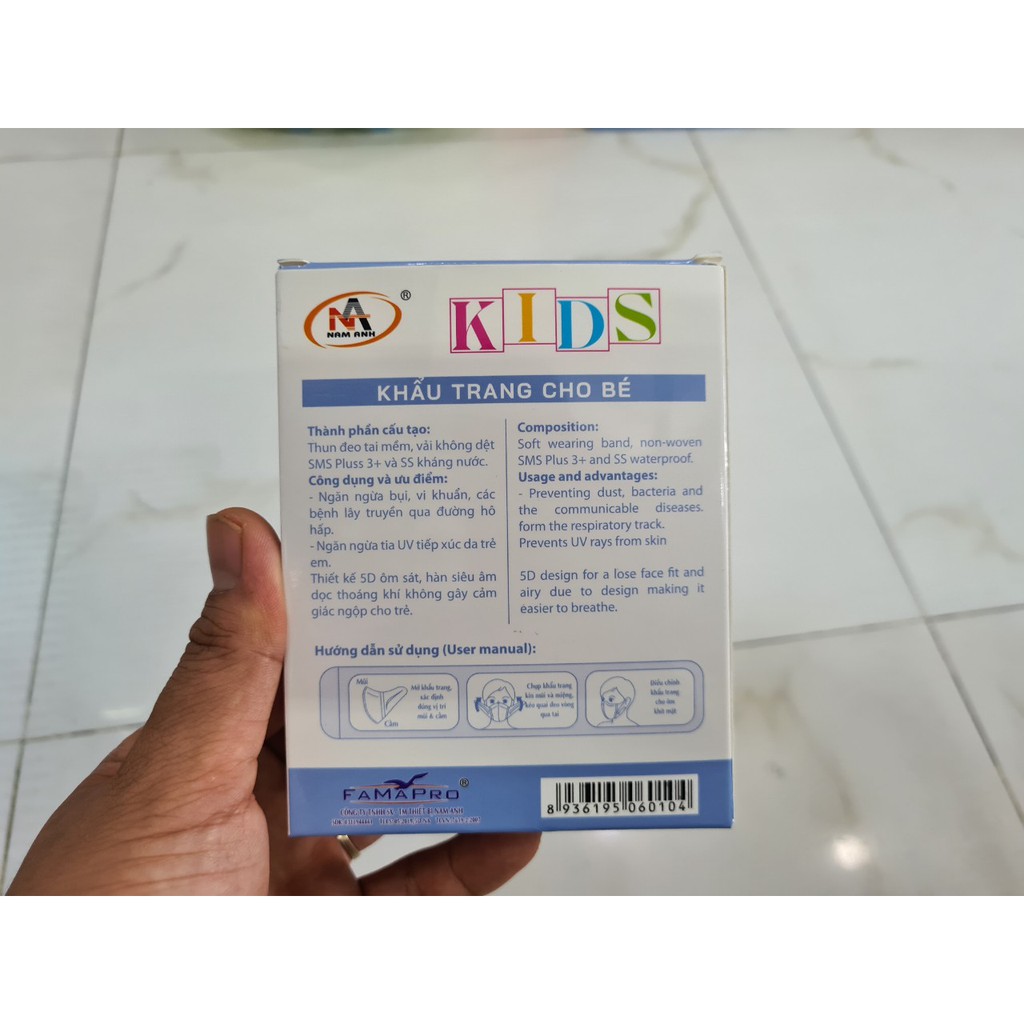 Hộp 10 khẩu trang 5D Mask kid cho bé | BigBuy360 - bigbuy360.vn