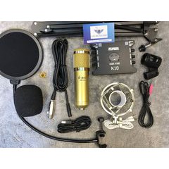Bộ Combo Micro Thu Âm Ami BM900 + Sound Card K10 + Phụ Kiện