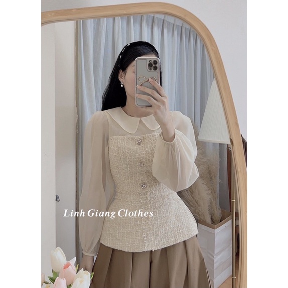 [FREESHIP - HÀNG LOẠI 1] ÁO DẠ 2 LỚP PHA TƠ CỔ SEN SIÊU XINH