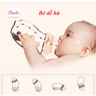 Bình sữa thủy tinh chống sặc cho bé Hinata BS01